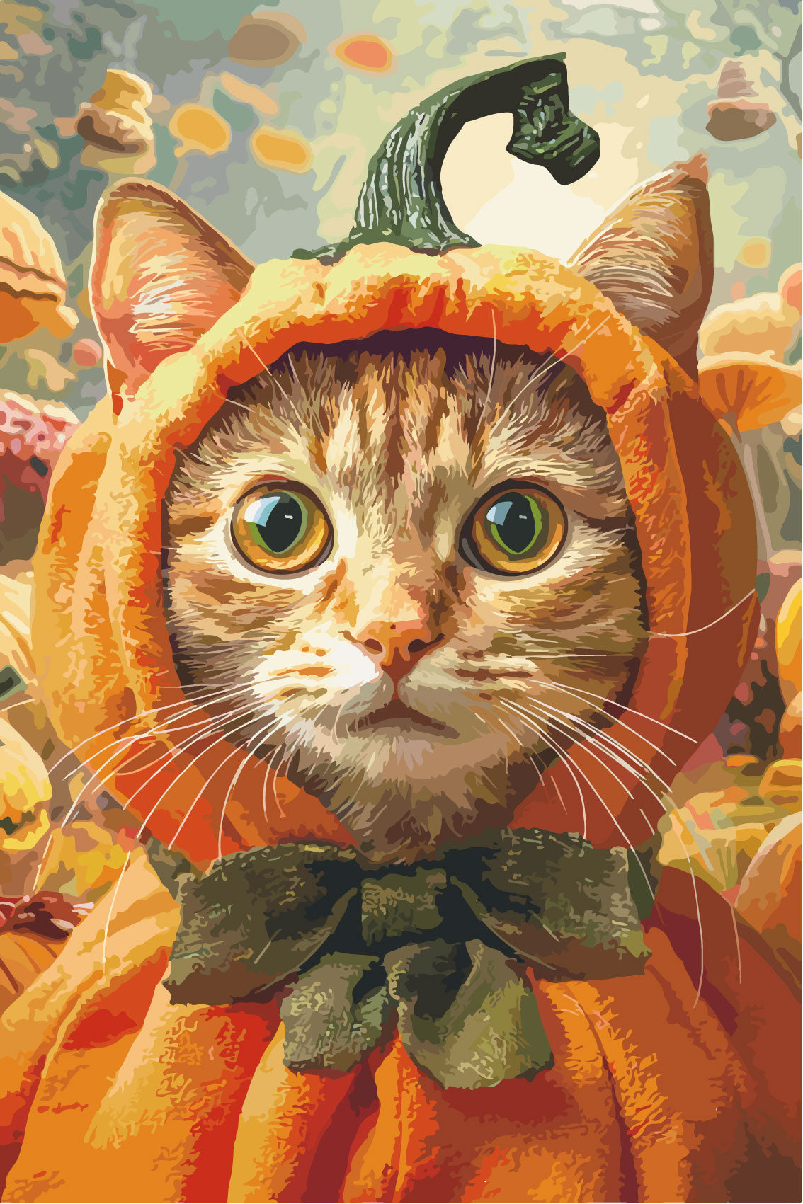 Deine Katze im Kürbis-Kostüm