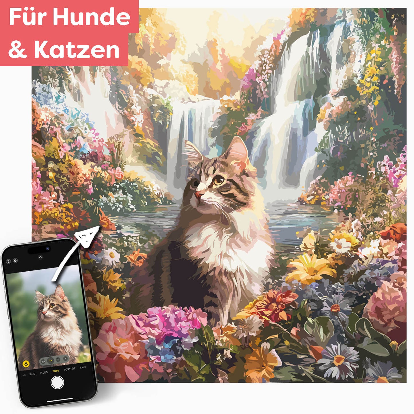 Dein Haustier am Wasserfall