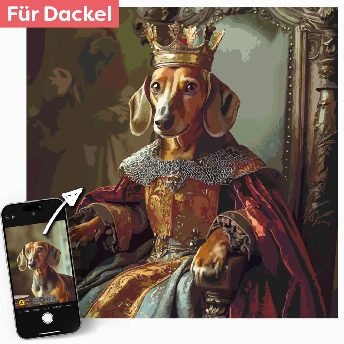 Dein Dackel in königlichem Gewand