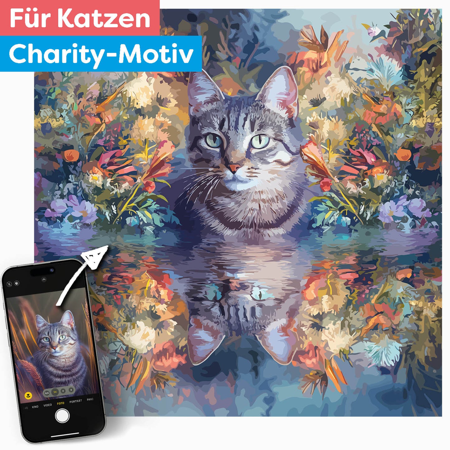 Deine Katze im Spiegel des Wassers