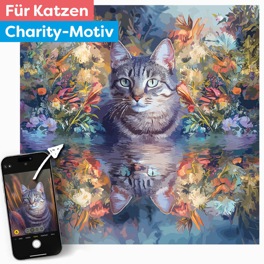 Deine Katze im Spiegel des Wassers