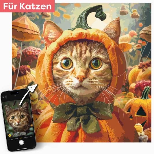 Deine Katze im Kürbis-Kostüm